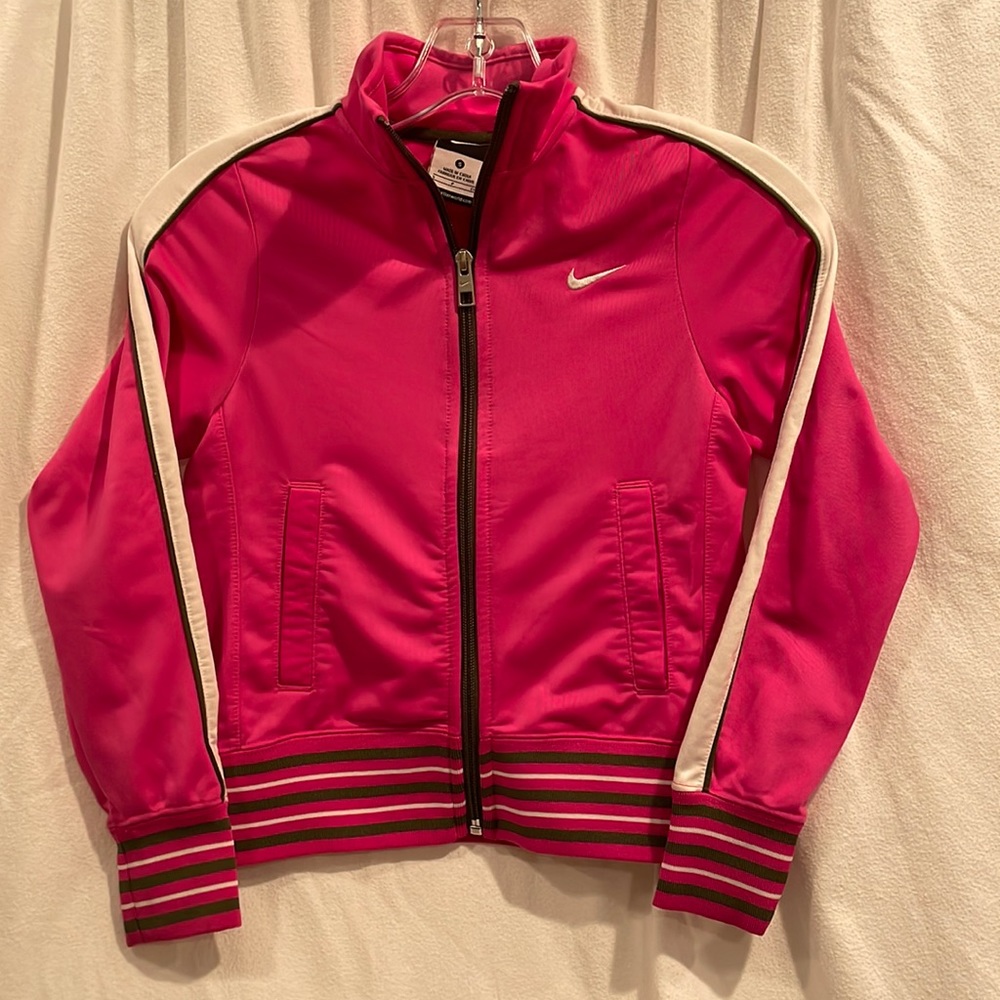Nike Girls Retro Hot Pink/White/Grey Track Jacket